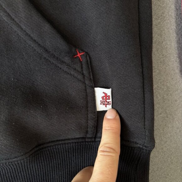 Y2K RDS Red Dragon Hoodie Mens S 3D Embroidered Logo skateboard Grunge Faded - Picture 4 of 16